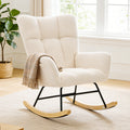 Swing Chair, Made Of Teddy Fabric, Equipped With A High Backrest And A Seat With A Cushion. — product image 1