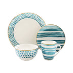 Elle Casual Porcelain Dinnerware Set - 16 Pieces, Gift Edition
