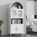 73 in Tall Metal Arched Cabinet — Kitchen Pantry Cabinet with Glass Door — product image 2