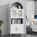 73 in Tall Metal Arched Cabinet — Kitchen Pantry Cabinet with Glass Door — product image 2