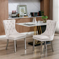 High-End Tufted Solid Wood Contemporary Velvet Upholstered Dining Chair with Chrome — product image 1