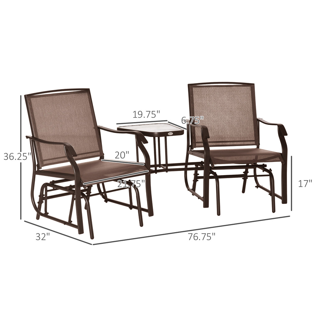 Outdoor Glider Chairs with Coffee Table — product image 3