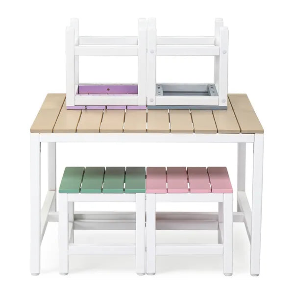 5-Piece Children's's Patio Table and Chair Set - 1 Table & 4 Stools — product image 3