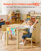 Kids Art Table and Chair Set — Toddler Craft Table with 3 Tiers Storage Cabinet — product image 2