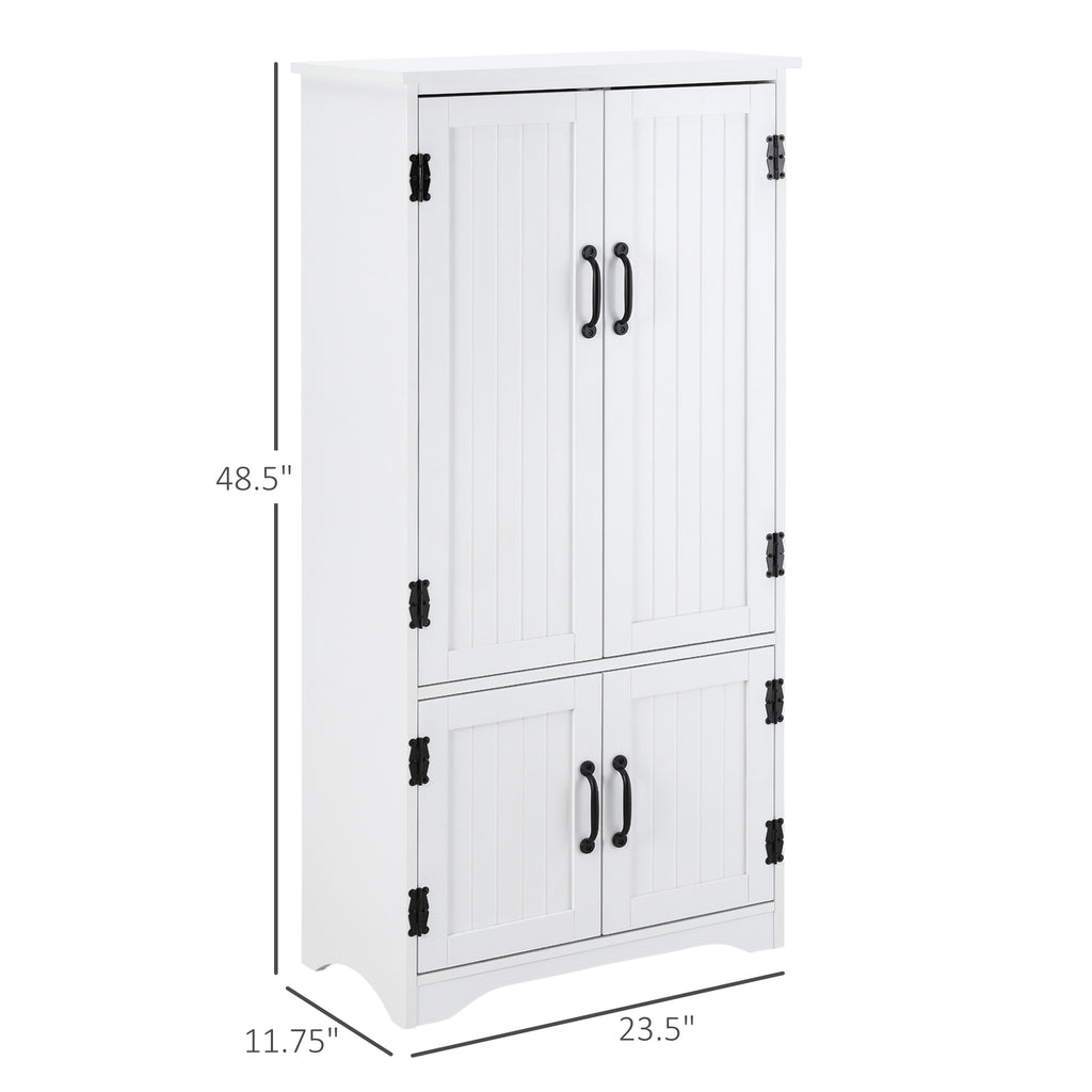 Accent Floor Storage Cabinet Kitchen Pantry with Adjustable Shelves and 2 Lower Doors, White — product image 3