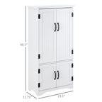 Accent Floor Storage Cabinet Kitchen Pantry with Adjustable Shelves and 2 Lower Doors, White — product image 3