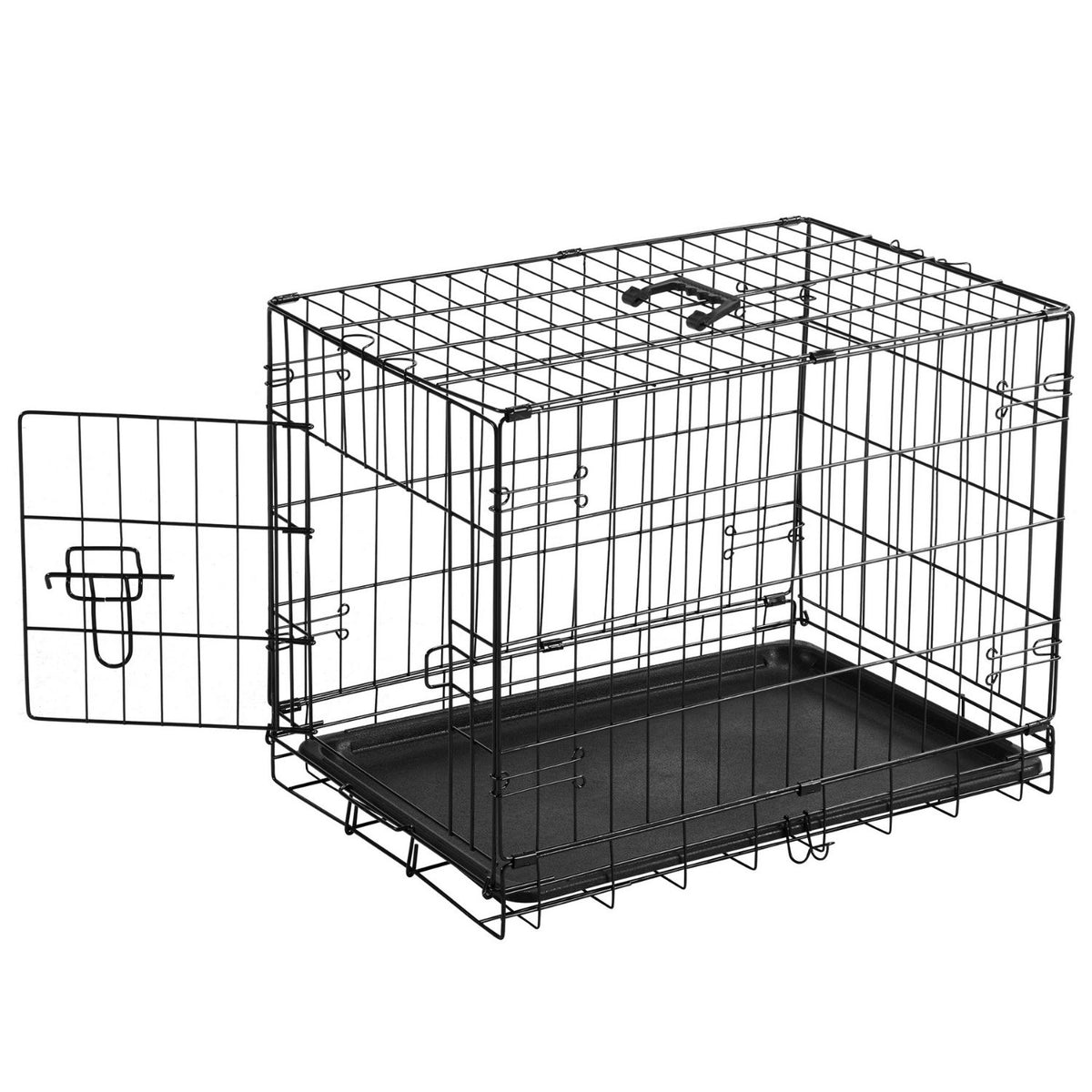 Single Door Dog Cage - Durable Metal Pet Kennel, Secure Lock, Collapsible Design, Removable Tray For Easy Cleaning, Portable Puppy Cage — product image 1
