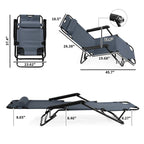 Portable Dual Purposes Extendable Folding Reclining Chair Grey — product image 3