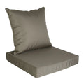 Dark gray outdoor seat cushion and back pillow set