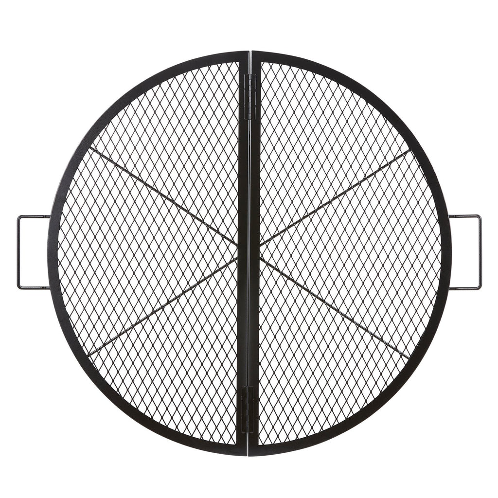 VEVOR X-Marks Fire Pit Grill Grate, Foldable Round Cooking Grate, Heavy Duty Steel Campfire BBQ Grill Grid With Handle And Support X Wire, Portable Camping Cookware For Outside Party, 36 Inch Black — product image 1