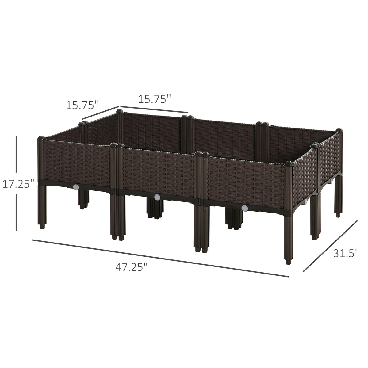 6 Piece Raised Garden Bed with Legs, Planter Box Raised Bed to Grow Flowers, Herbs & Vegetables, Brown — product image 3