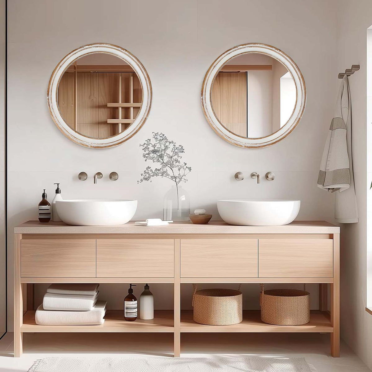 31.5 Inches Round Wall Mirror for Bathroom Vanity — product image 3