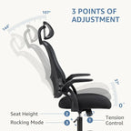 Ergonomic Office Computer Desk Chair, Mesh High Back Rolling Swivel Adjustable Task Chair With Headrest And Flip-up Armrests, Chair With Wheels, Black — product image 2