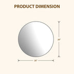 Round wall mirror detail showing clear tempered glass