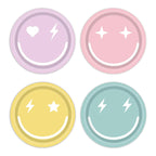 48PK Smile Face Party Plates 9" Colorful Paper Tableware
