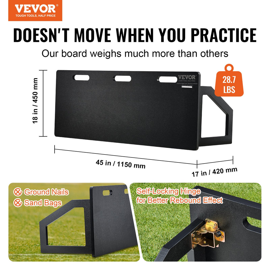 Soccer Rebounder Board, 45"X18" Portable Soccer Wall With 2 Angles Rebound, Foldable HDPE Kickback Rebound Board, Soccer Training Equipment For Kids And Adults, Passing & Shooting Practice — product image 3