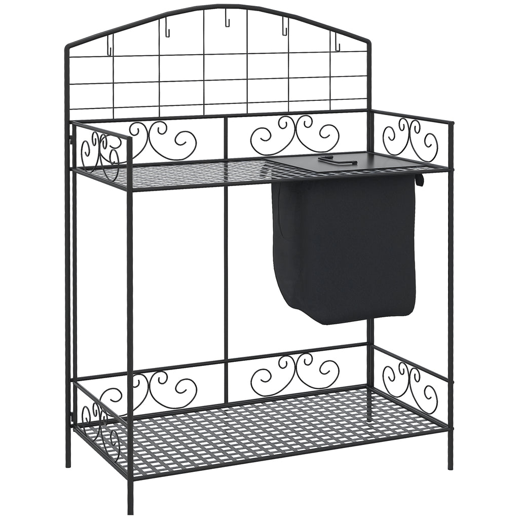 Folding Potting Bench Table — Metal Garden Workstation — product image 1