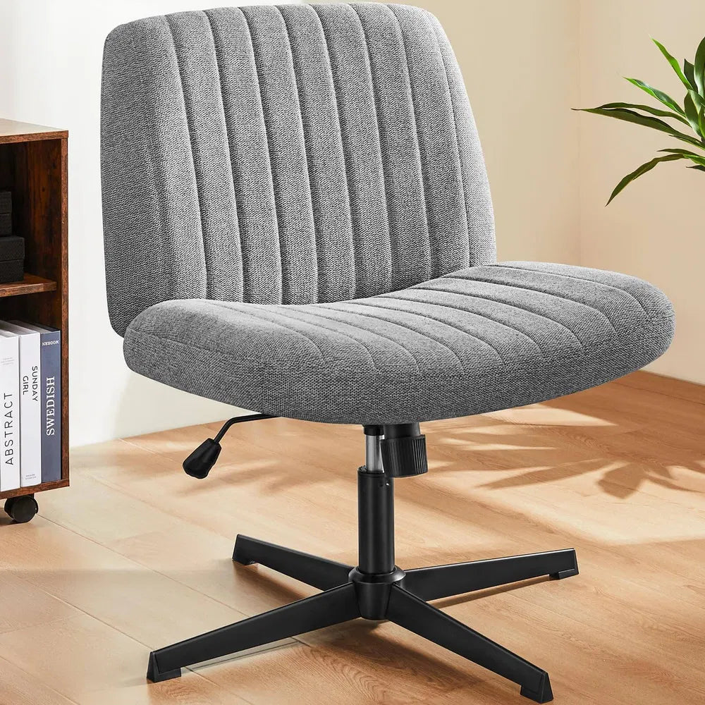 Cross Legged Office Living Room Rocking Gaming Chair Armless Wide Desk Adjustable Swivel Fabric Task Vanity Home Office — product image 1