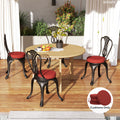 Patio Chair Cushions Set of 4 Round Seat Cushions for Dining Bistro Chairs Machine Washable, 15" x 15" x 3", Wine Red — product image 3