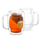 JoyJolt Serene Double-Walled Glass Coffee Mugs - 10 oz, Set of 2