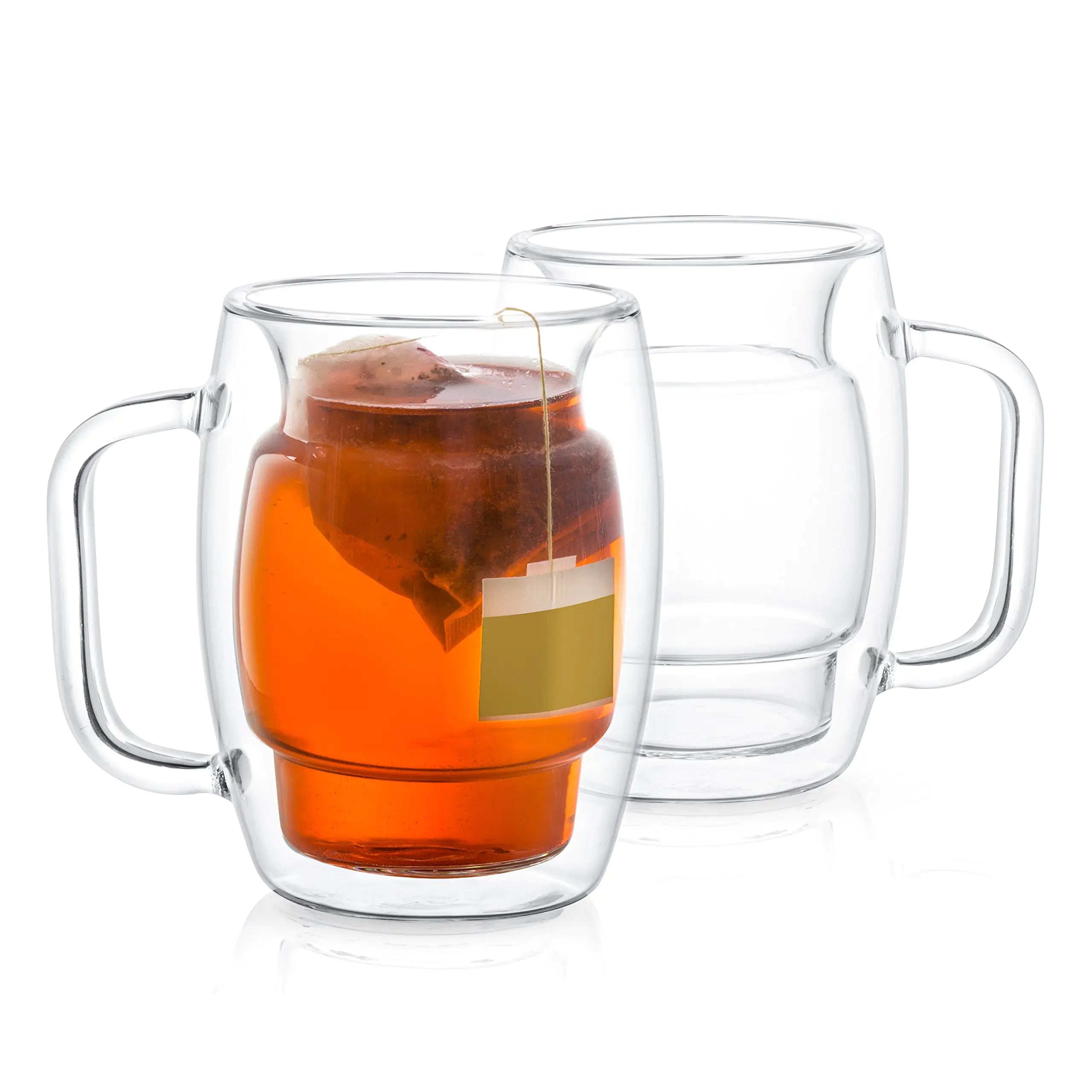 JoyJolt Serene Double-Walled Glass Coffee Mugs - 10 oz, Set of 2