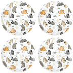 Bicuzat Little Cats Cartoon Ceramic Dinnerware Set - 8 Inch