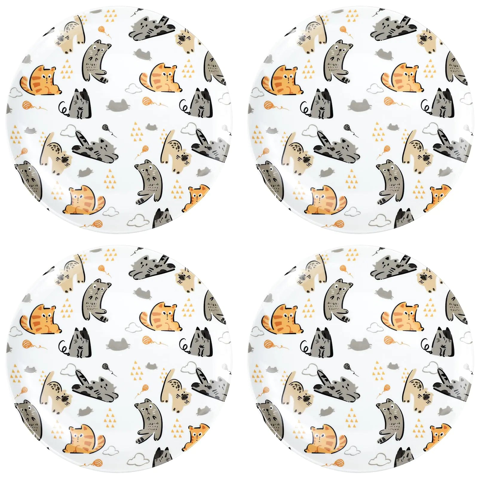 Bicuzat Little Cats Cartoon Ceramic Dinnerware Set - 8 Inch