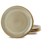 Hasense Classic Brown Ceramic Plates - 10" Set of 4