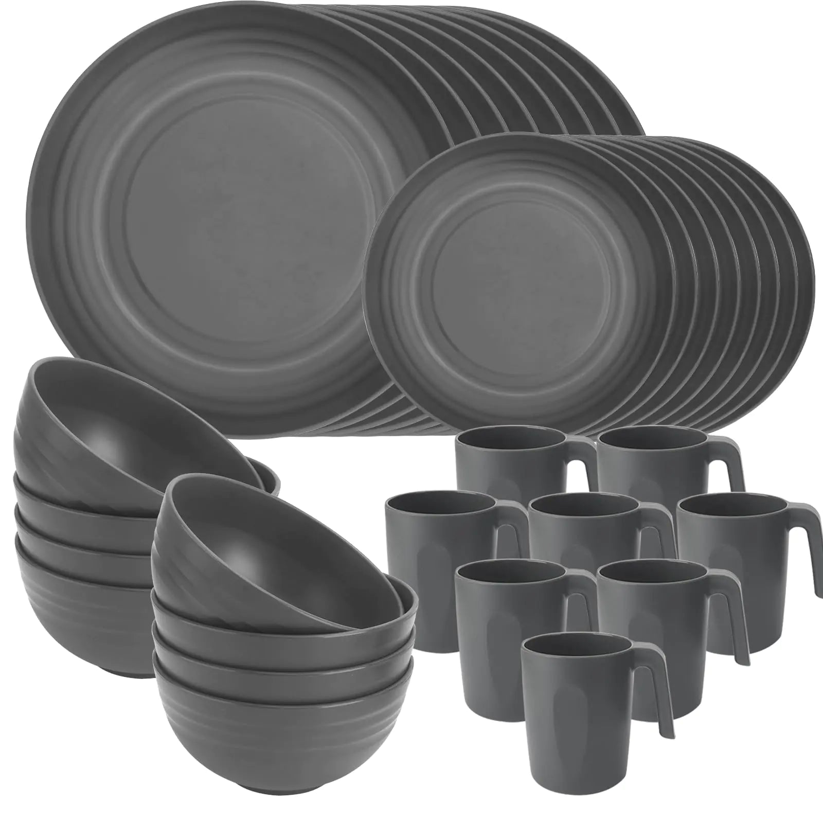 shopwithgreen 32-Piece Unbreakable Dinnerware Set