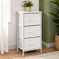Three-Drawer Fabric Storage Dresser in a colorful contemporary interior