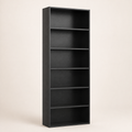 Six-Tier Industrial Bookcase — Black — premium studio product image