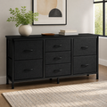 Seven-Drawer Fabric Dresser — Black in a colorful contemporary interior