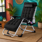 Zero-Gravity Patio Recliner — Black — square primary product view