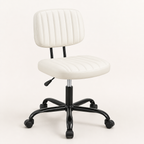 Armless Rolling Task Chair — White — premium studio product image