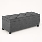 Cushioned Storage Ottoman with Legs — Dark Gray — premium studio product image