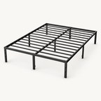 Queen Steel Platform Bed Frame — Black — premium studio product image
