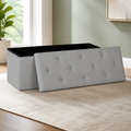 Foldable Storage Bench — Gray, 43 in. in a colorful contemporary interior
