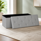 Foldable Storage Bench — Gray, 43 in. in a colorful contemporary interior