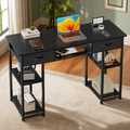 Compact Writing Desk — Black, 48 in. in a colorful contemporary setting