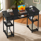 Compact Writing Desk — Black, 48 in. in a colorful contemporary setting