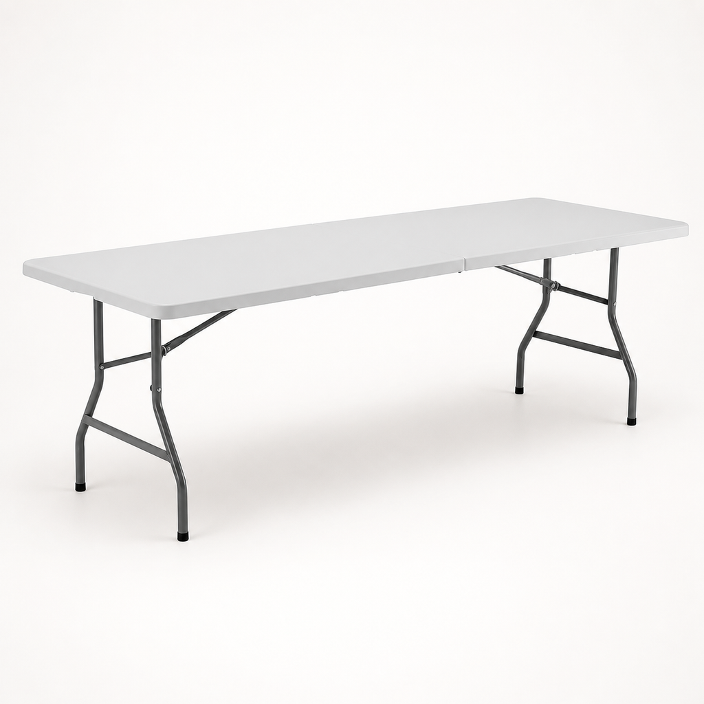 Heavy-Duty Folding Utility Table — White — premium studio product image