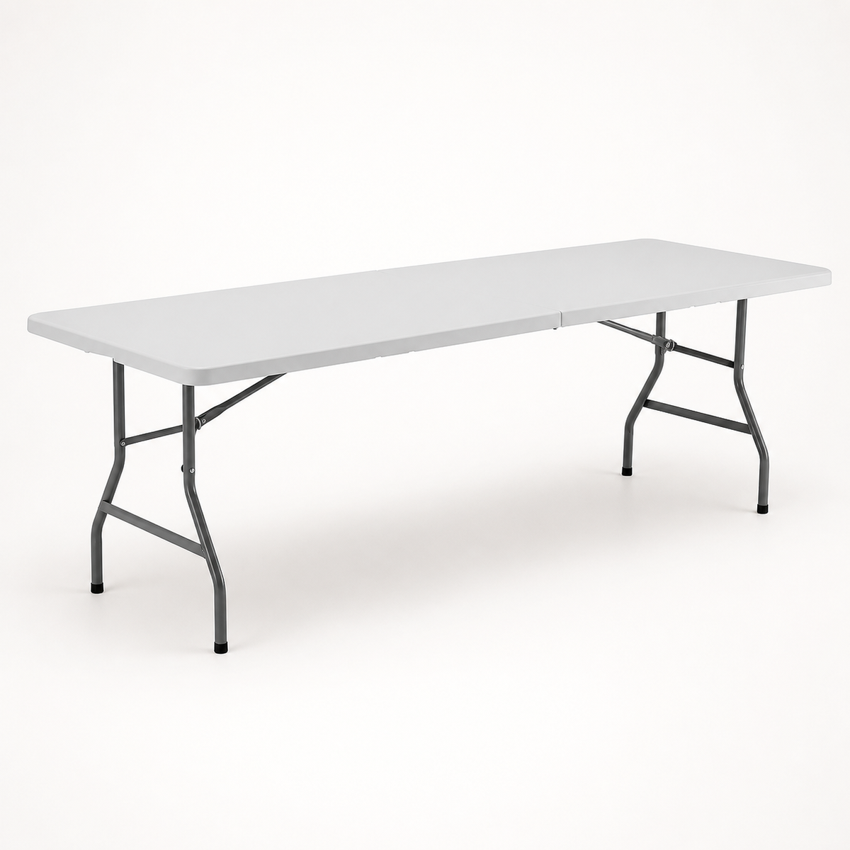 Heavy-Duty Folding Utility Table — White — premium studio product image
