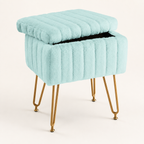 Mint Green Storage Vanity Stool — premium studio product image