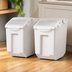 Rolling Airtight Storage Bins — Two 15-Liter Bins in a colorful contemporary setting