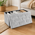 Foldable Storage Bench — Gray, 30 in. in a colorful contemporary setting