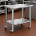 Rolling Stainless-Steel Work Table — 36 × 24 in. in a colorful contemporary setting