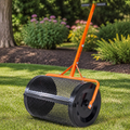 Rolling Compost Spreader — Black, 24 in. in a colorful contemporary setting