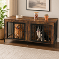 Double-Dog Crate Furniture with Divider — Rustic, 54 in. in a colorful contemporary setting