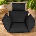 Egg Chair Cushion with Headrest — Black in a colorful realistic setting