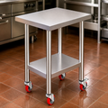 Rolling Stainless-Steel Work Table — 24 × 18 in. in a colorful contemporary setting